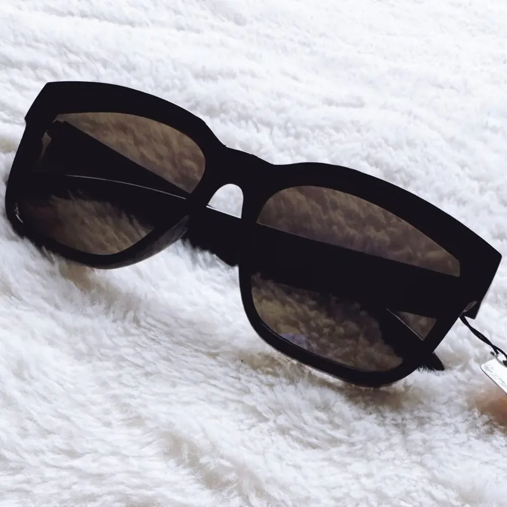 Cedric Black w/ Blue Lenses Mirrored Sunglasses